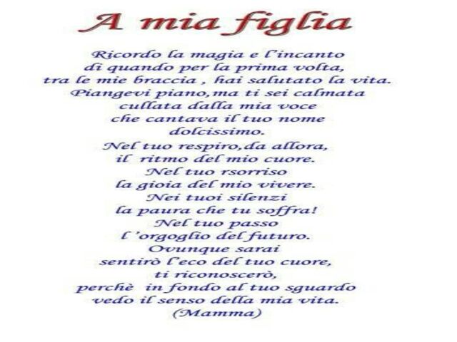 poesia per una figlia