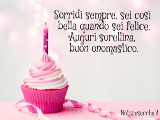 auguri onomastico sorella