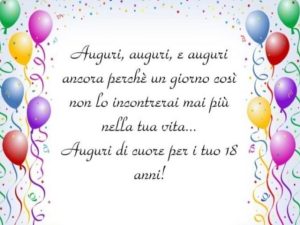 frasi auguri 18 anni