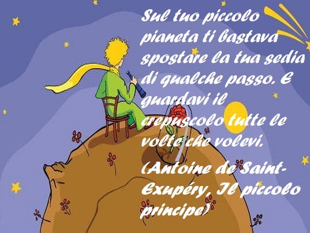 frasi piccolo principe tramonto